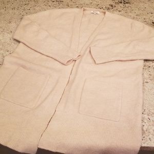 Madewell - long cream open sweater.